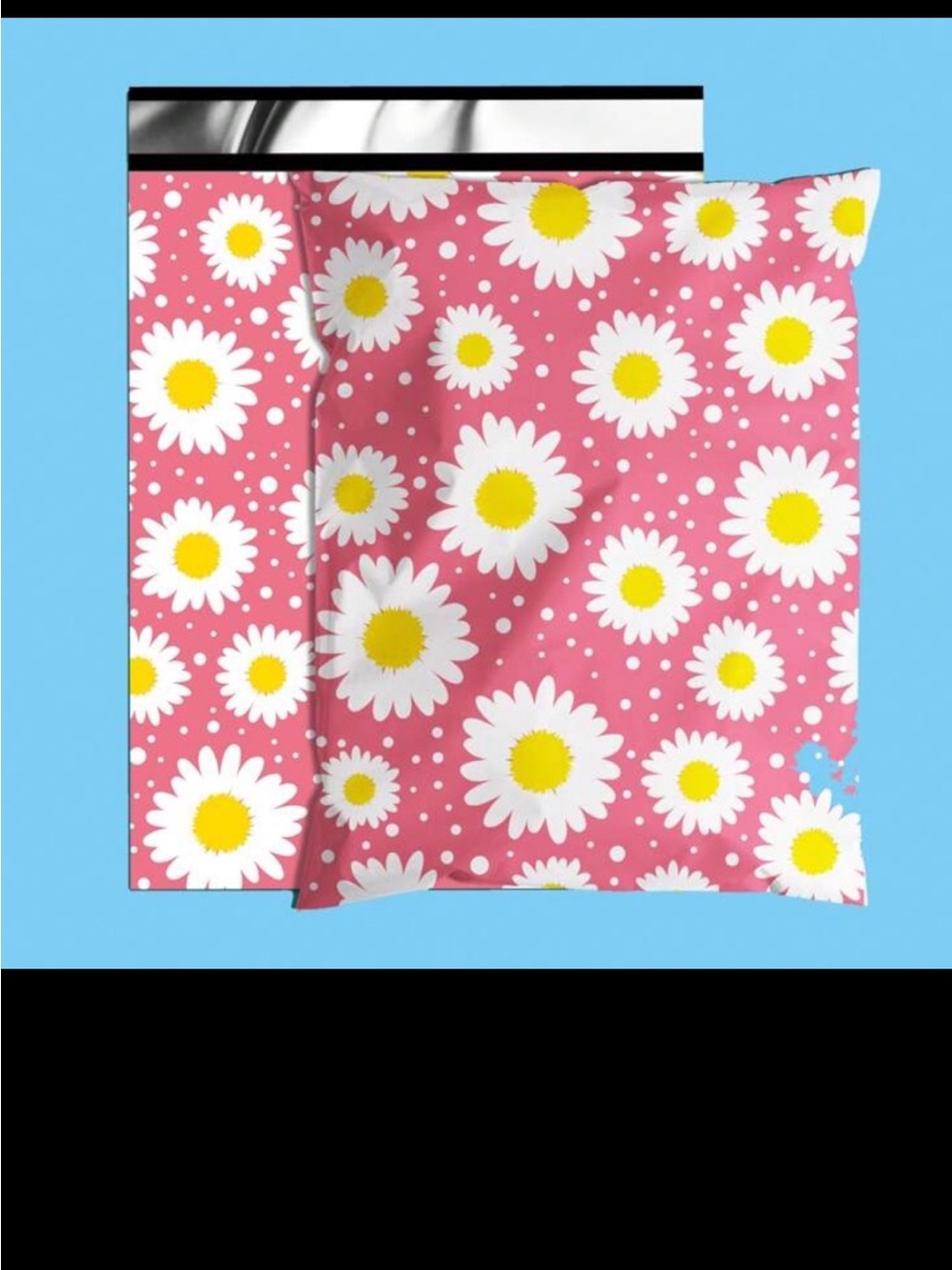 10 (14.9”x19”) XXL Pink Daisy Print Poly Mailers Poly Bags